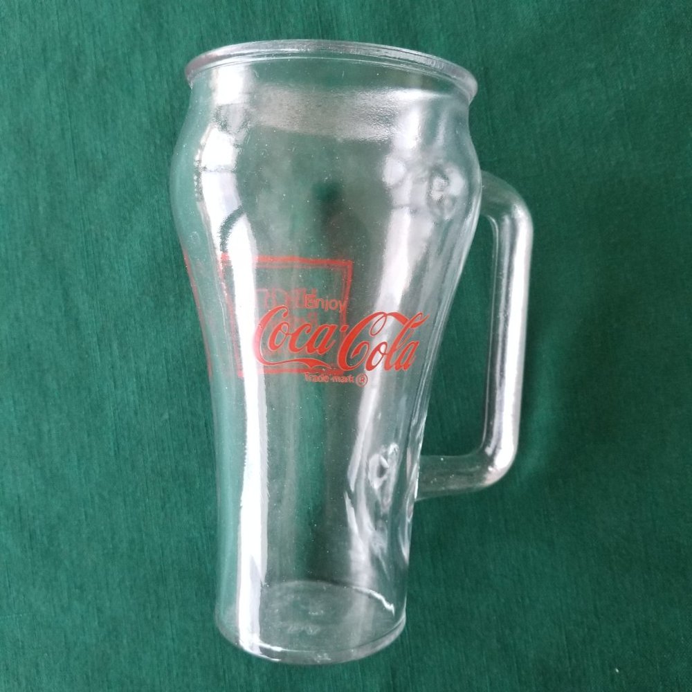 Vintage Coca-Cola Glass Mug Handle Red Lettering - Picture 4 of 8